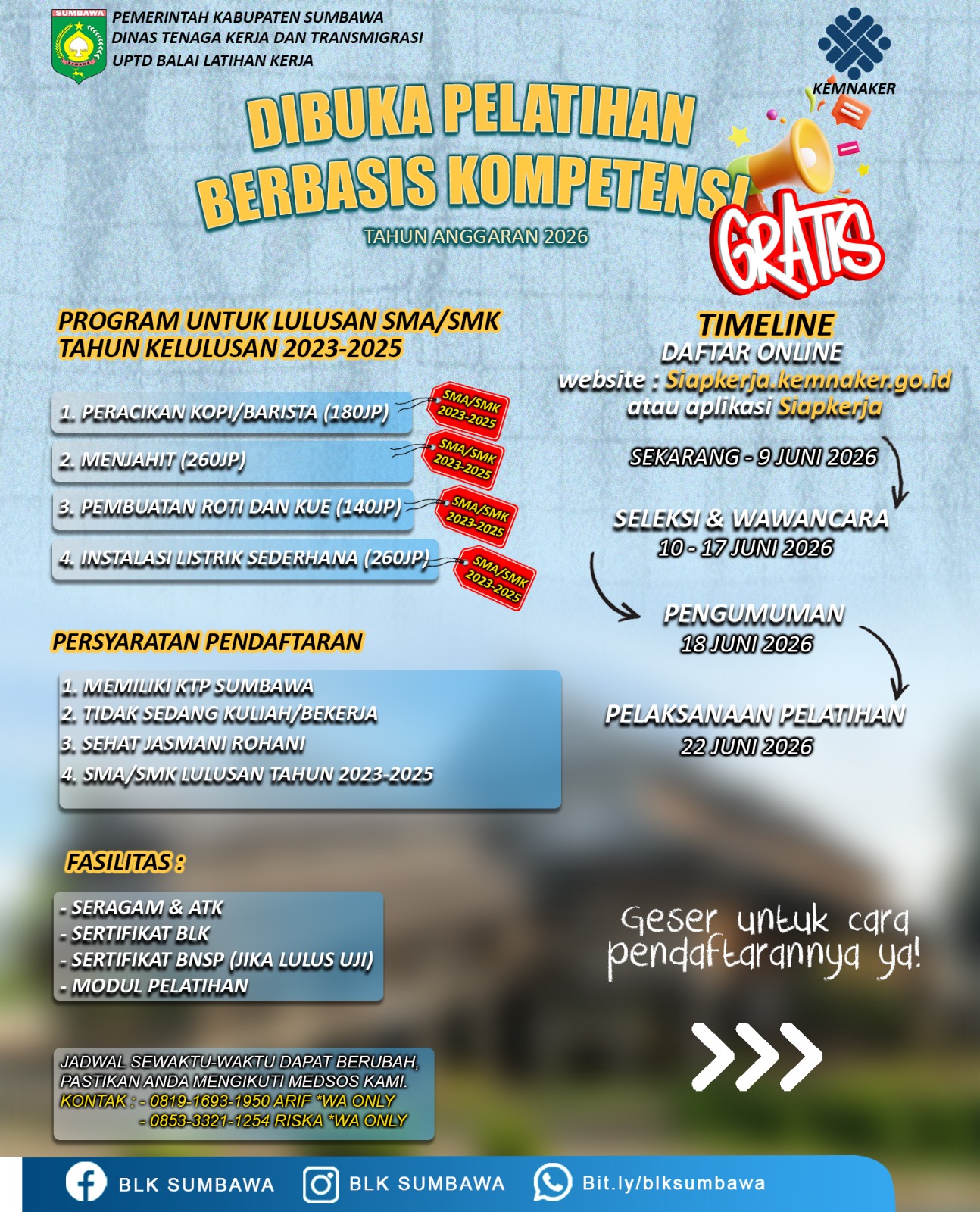 PELATIHAN KERJA BLK SUMBAWA