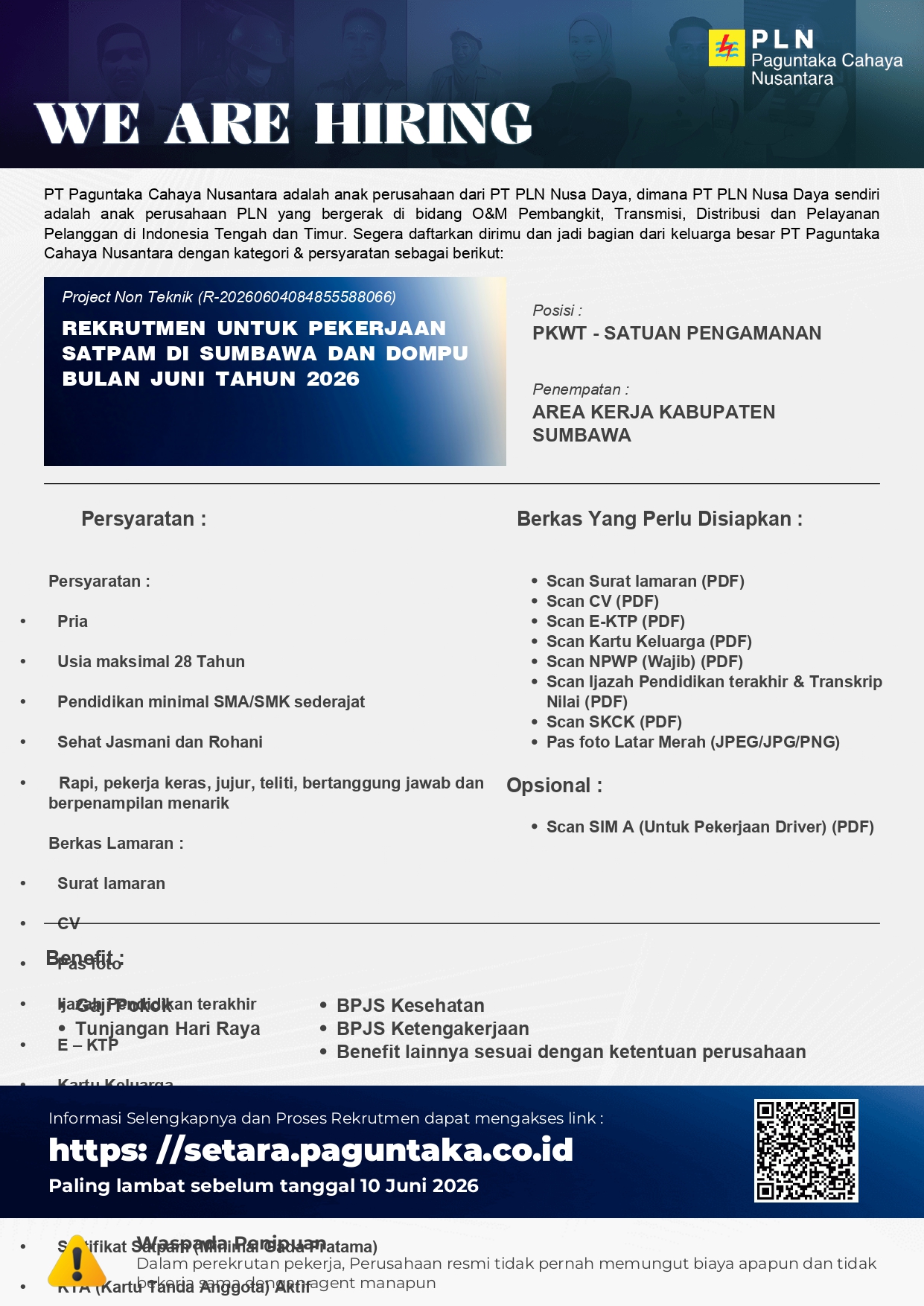 Lowongan Satuan Pengamanan (Satpam)