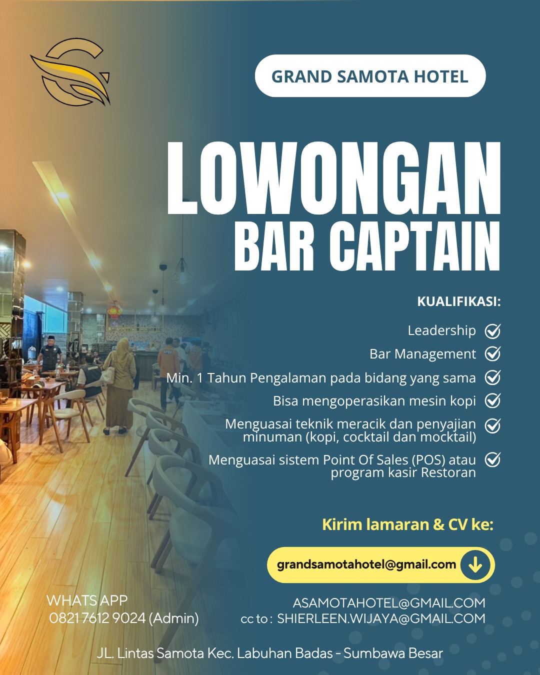 Lowongan Bar Captain