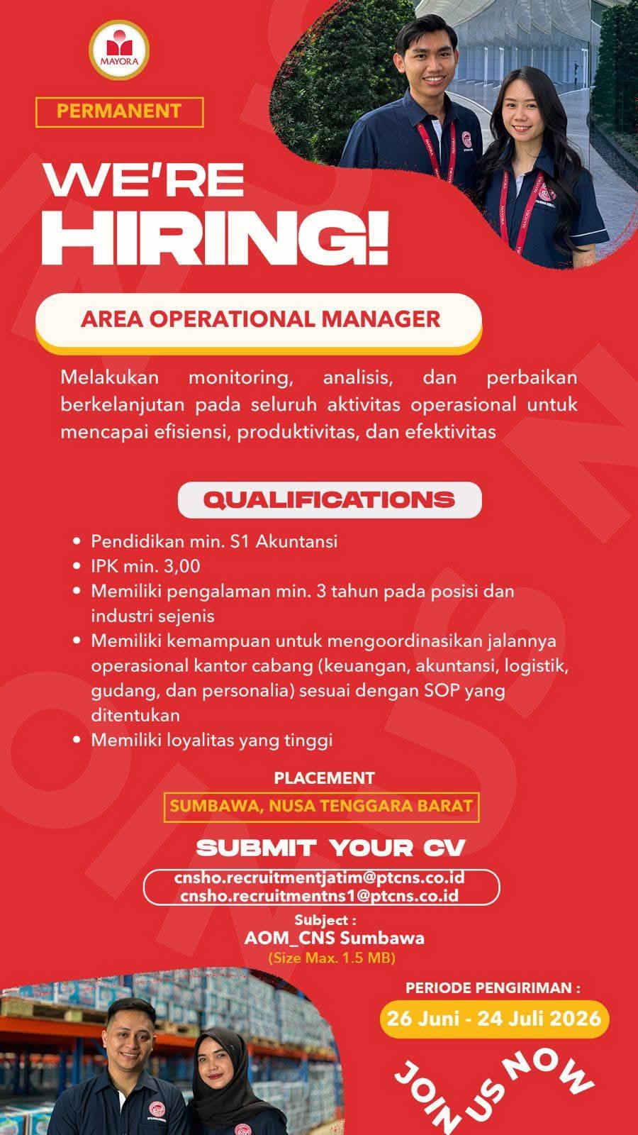 Lowongan General Ledger, Salesmen, Kepala Gudang, Area Operational Manager, Helper Dropping, Helper Gudang, Driver Kanvasing, Logistic Staff